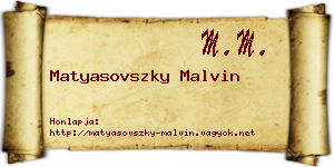 Matyasovszky Malvin névjegykártya